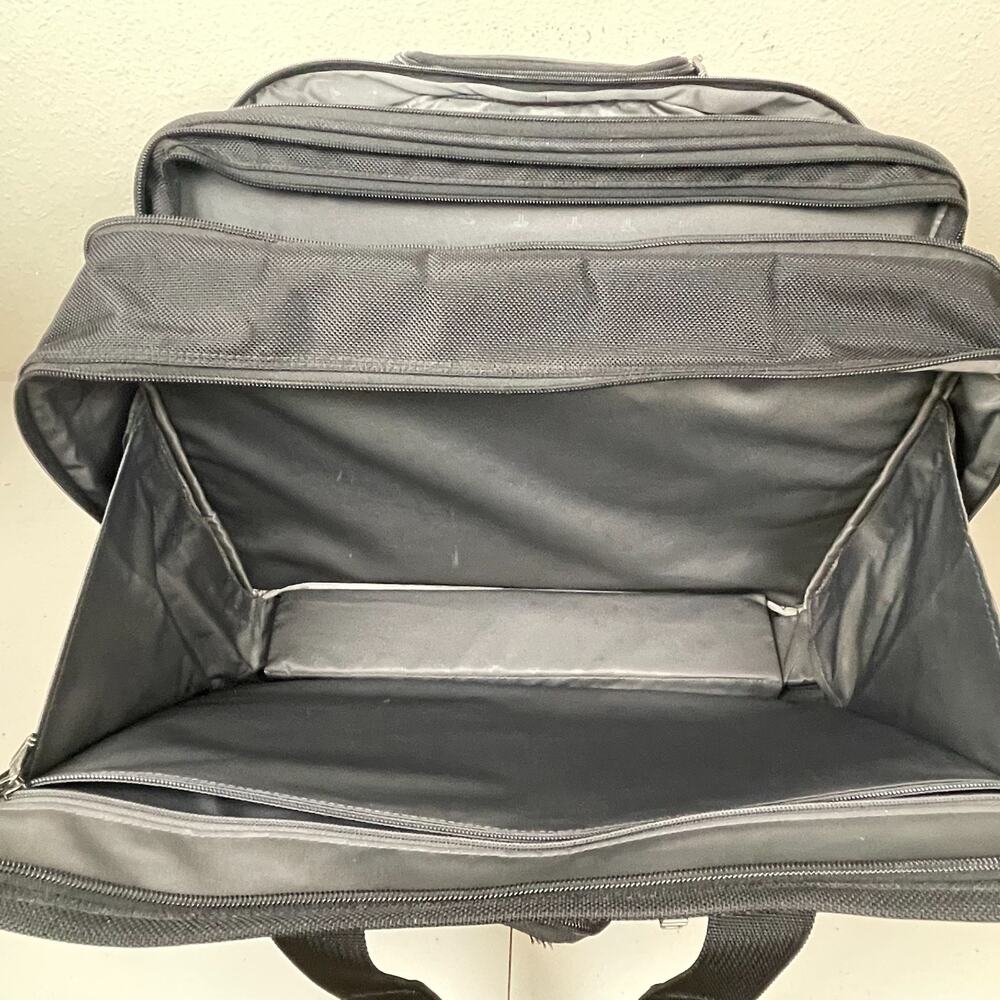 TUMI Alpha 26103D4 Black Nylon Deluxe Expandable Wheeled Rolling Briefcase Bag - Picture 14 of 16